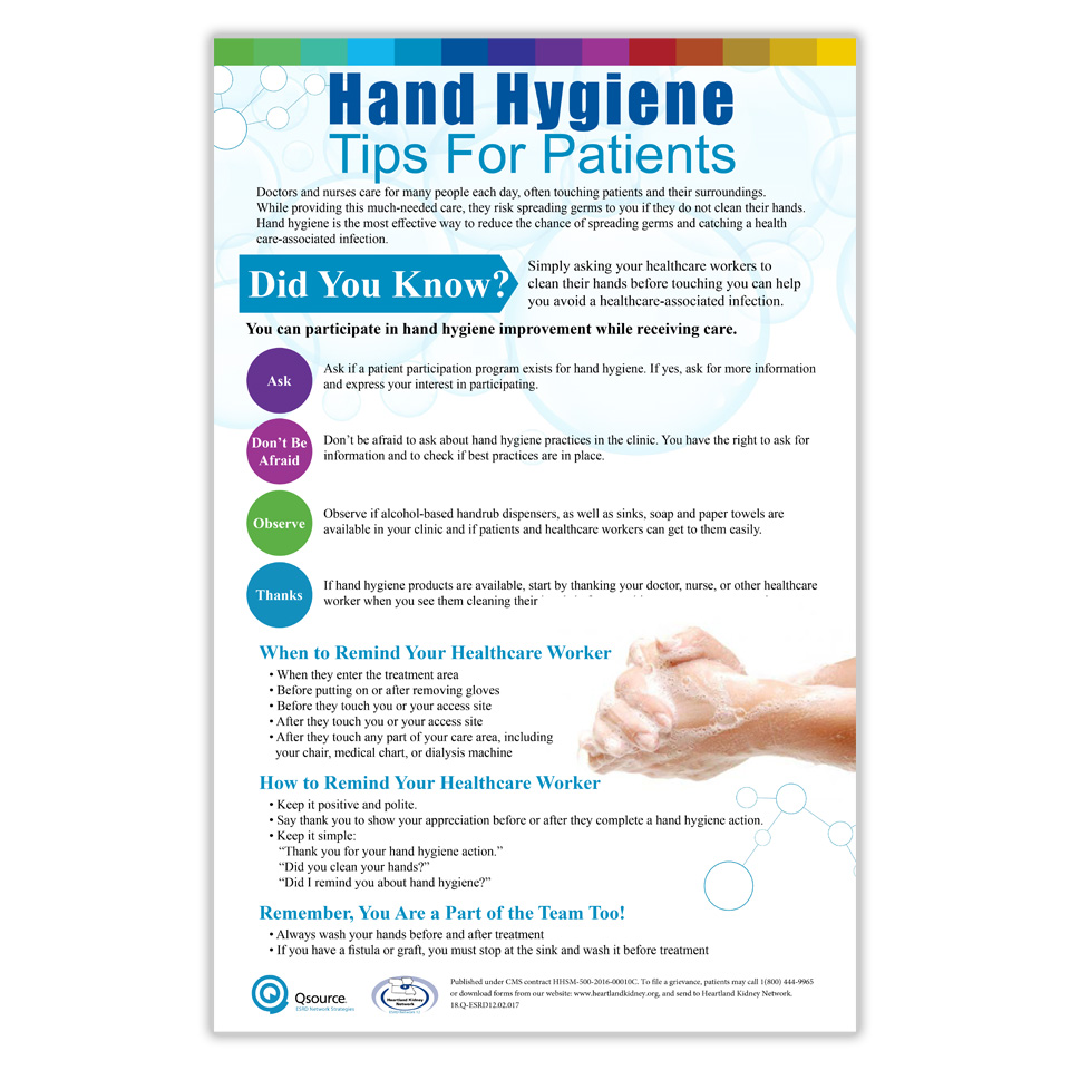 Hand Hygiene Tips for Patients Poster - Resourcehub Exchange