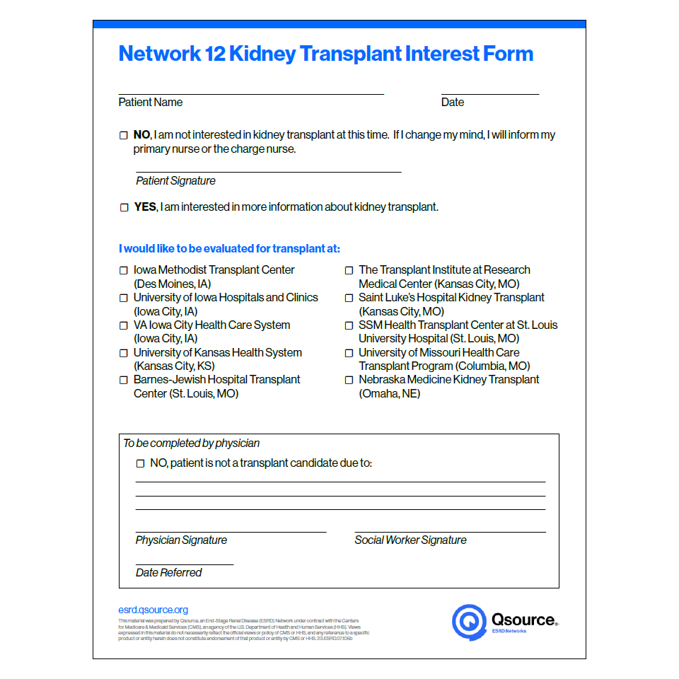 transplant interest form