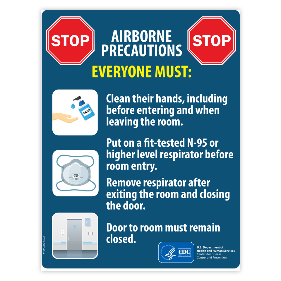 Airborne Precautions Sign (English) - Resourcehub Exchange