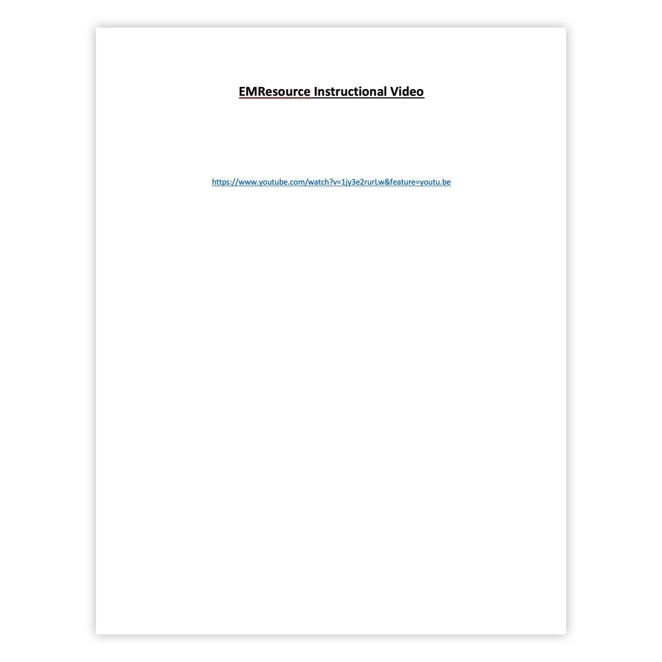 EMResource Instructional Video Link Resourcehub Exchange