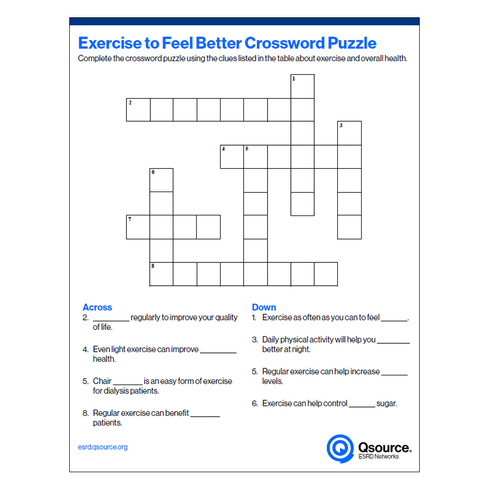 exercise crossword