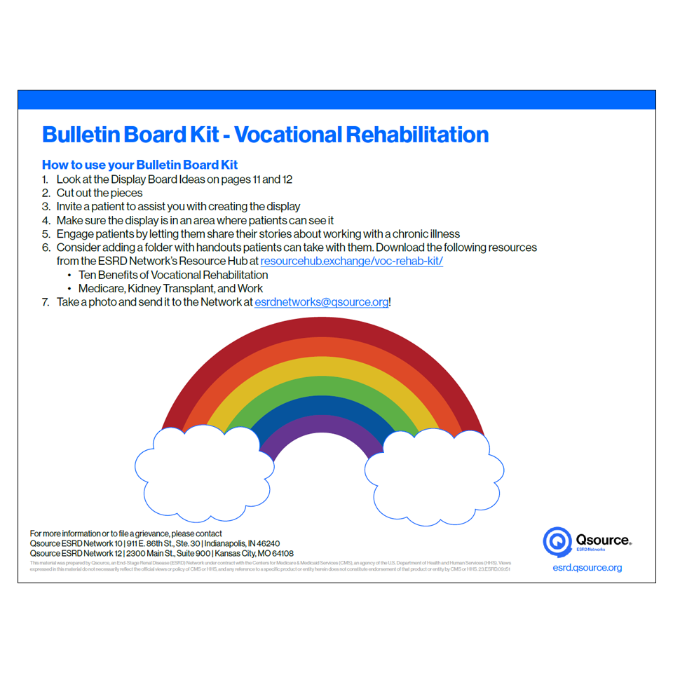 voc rehab bulletin board kit