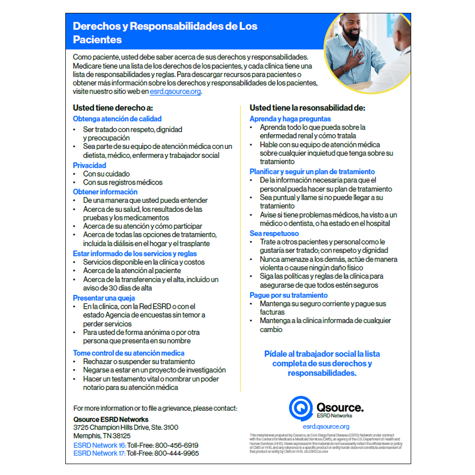patient rights and responsibilities in spanish