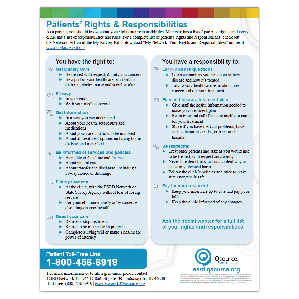 NW 10 Patients Rights Responsibilities Poster Flier 