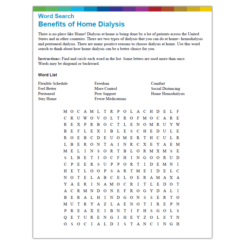 Benefits Of Home Dialysis Word Search Resourcehub Exchange