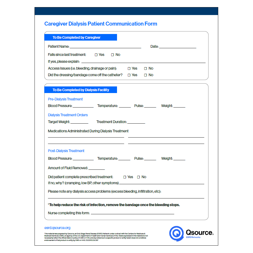 caregiver communication form