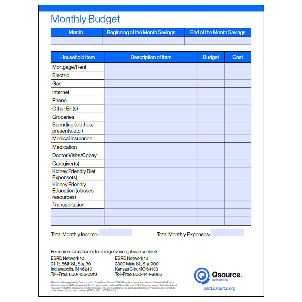 monthly budget