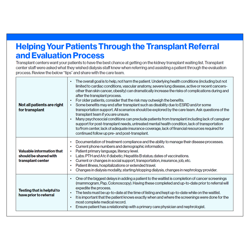 helping patients through transplant referral