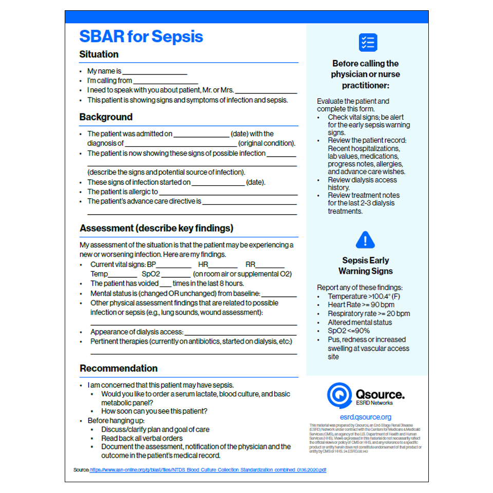 SBAR for Sepsis