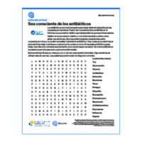 Be Antibiotics Aware Word Search - Spanish