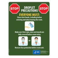 Droplet Precautions Sign (English)