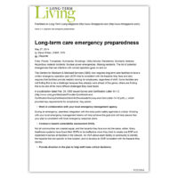LTC Emergency Preparedness Article