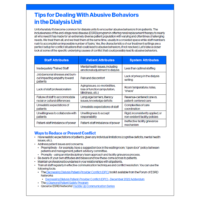 Dealing with Abusive Behaviors Tip Sheet