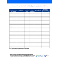 Current Resident(s) with Psychotropic Medication Orders - Worksheet A