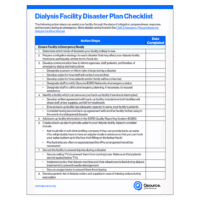 Facility Disaster Plan Checklist