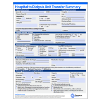 Hospital to Dialysis Unit Transfer Summary
