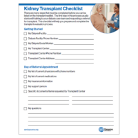 Kidney Transplant Checklist