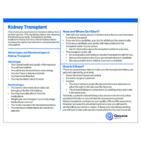 Kidney Transplant Patient Handout