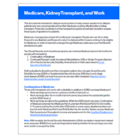 Medicare, Kidney Transplant, and Work