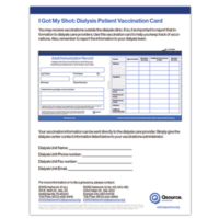 Dialysis Patient Vaccination Card