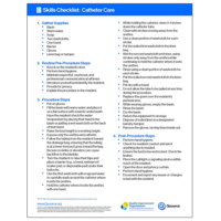Skills Checklist: Catheter Care