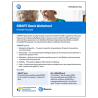 QIO | SMART Goals Worksheet for Providers