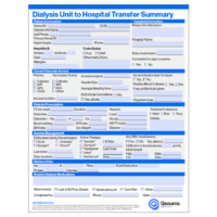 Dialysis Unit to Hospital Transfer Summary